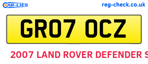 GR07OCZ are the vehicle registration plates.