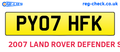 PY07HFK are the vehicle registration plates.
