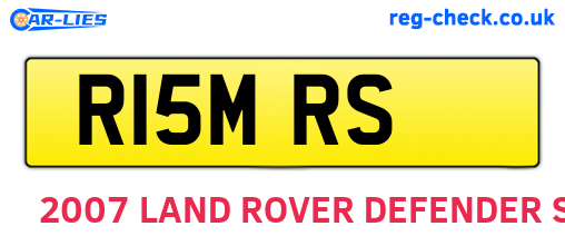 R15MRS are the vehicle registration plates.