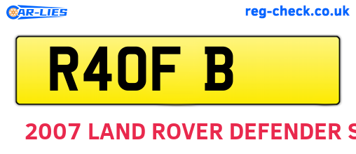R4OFB are the vehicle registration plates.