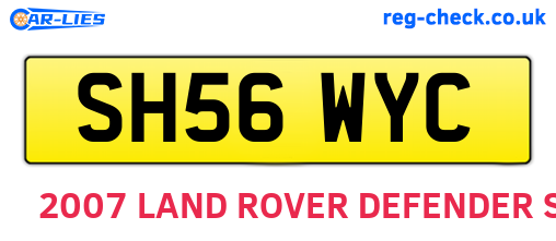 SH56WYC are the vehicle registration plates.