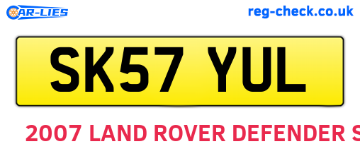 SK57YUL are the vehicle registration plates.