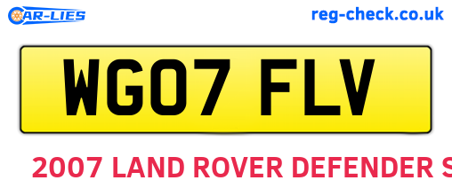 WG07FLV are the vehicle registration plates.