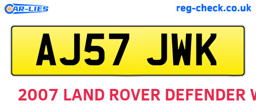 AJ57JWK are the vehicle registration plates.