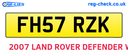 FH57RZK are the vehicle registration plates.