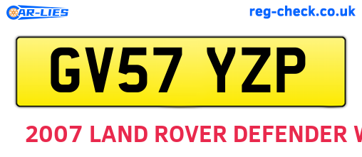 GV57YZP are the vehicle registration plates.