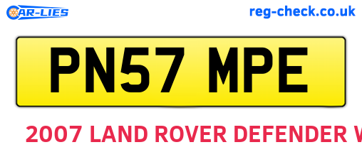 PN57MPE are the vehicle registration plates.