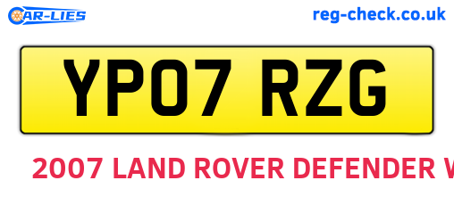 YP07RZG are the vehicle registration plates.