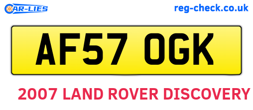 AF57OGK are the vehicle registration plates.
