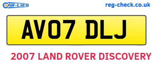 AV07DLJ are the vehicle registration plates.