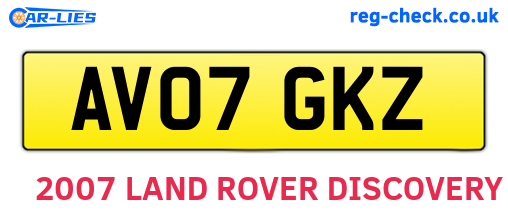 AV07GKZ are the vehicle registration plates.