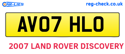 AV07HLO are the vehicle registration plates.