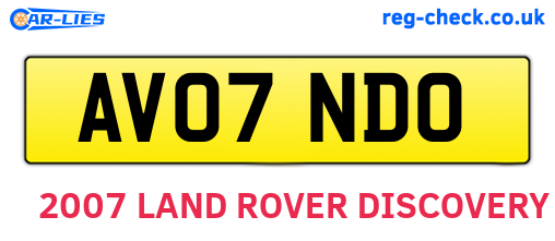 AV07NDO are the vehicle registration plates.