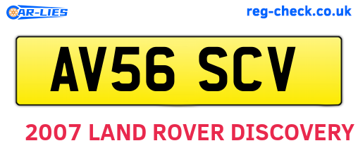 AV56SCV are the vehicle registration plates.