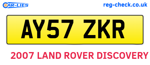 AY57ZKR are the vehicle registration plates.