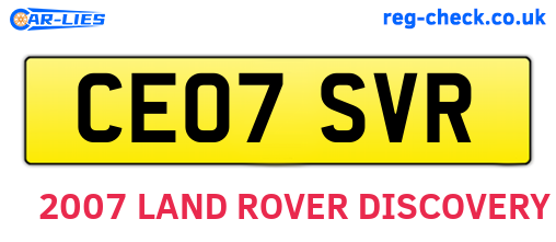 CE07SVR are the vehicle registration plates.