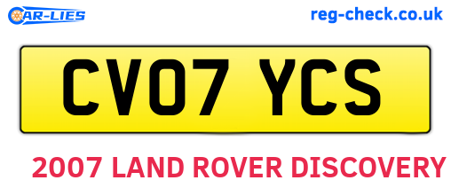 CV07YCS are the vehicle registration plates.
