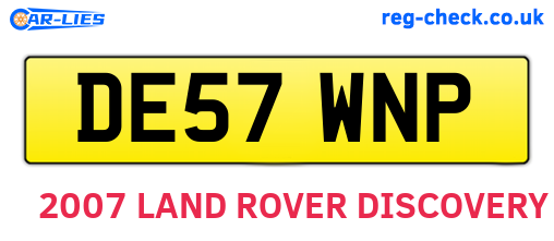 DE57WNP are the vehicle registration plates.