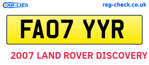 FA07YYR are the vehicle registration plates.