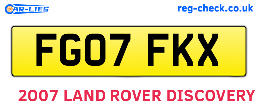 FG07FKX are the vehicle registration plates.