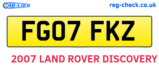 FG07FKZ are the vehicle registration plates.