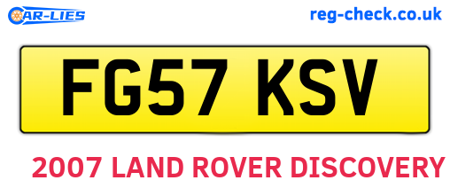 FG57KSV are the vehicle registration plates.