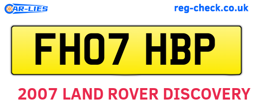 FH07HBP are the vehicle registration plates.