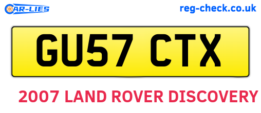 GU57CTX are the vehicle registration plates.