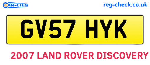 GV57HYK are the vehicle registration plates.