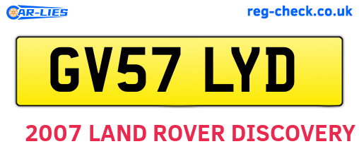 GV57LYD are the vehicle registration plates.