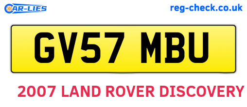 GV57MBU are the vehicle registration plates.