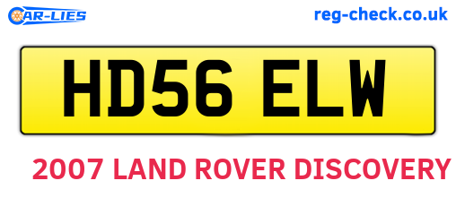 HD56ELW are the vehicle registration plates.