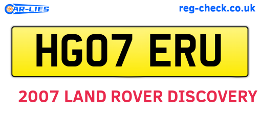 HG07ERU are the vehicle registration plates.