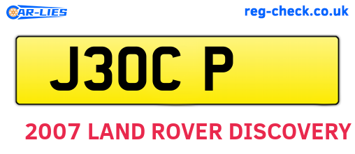 J3OCP are the vehicle registration plates.