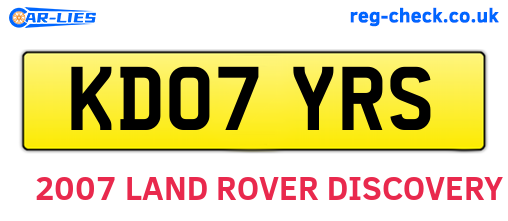 KD07YRS are the vehicle registration plates.