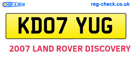 KD07YUG are the vehicle registration plates.