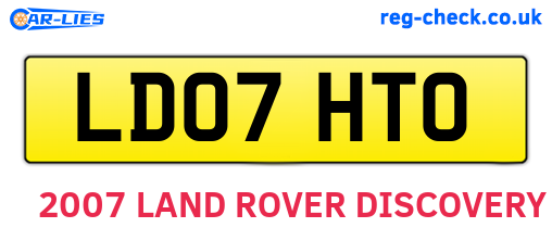 LD07HTO are the vehicle registration plates.