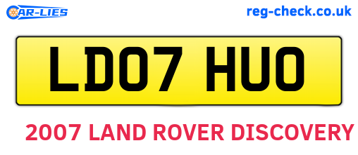 LD07HUO are the vehicle registration plates.