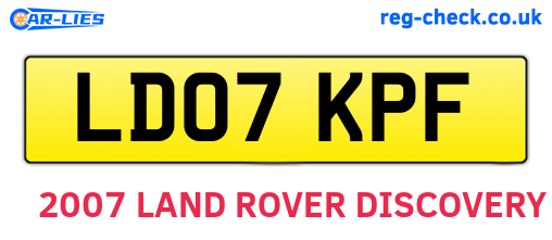 LD07KPF are the vehicle registration plates.