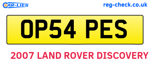 OP54PES are the vehicle registration plates.