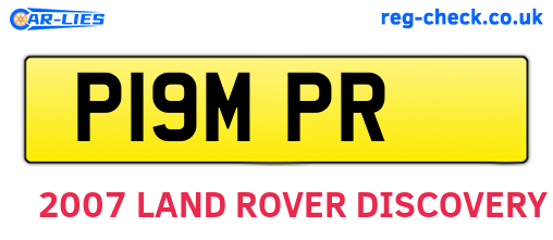 P19MPR are the vehicle registration plates.