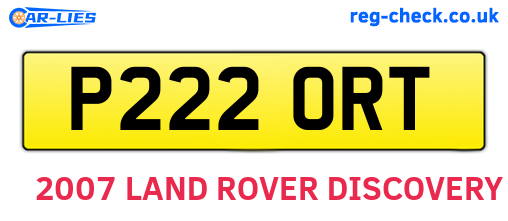 P222ORT are the vehicle registration plates.