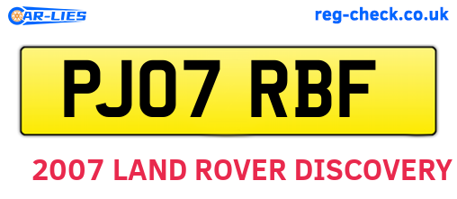 PJ07RBF are the vehicle registration plates.