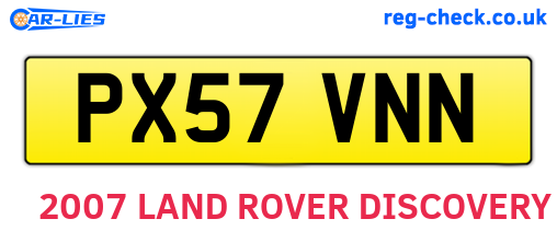 PX57VNN are the vehicle registration plates.