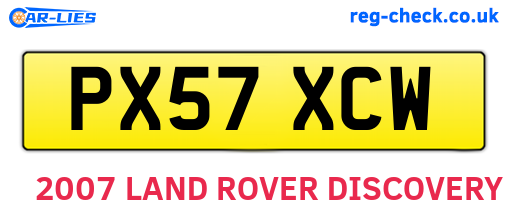 PX57XCW are the vehicle registration plates.