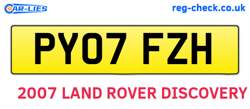 PY07FZH are the vehicle registration plates.