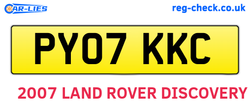 PY07KKC are the vehicle registration plates.