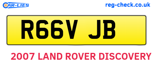 R66VJB are the vehicle registration plates.