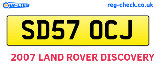 SD57OCJ are the vehicle registration plates.