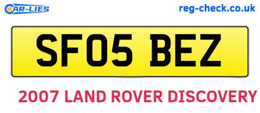 SF05BEZ are the vehicle registration plates.